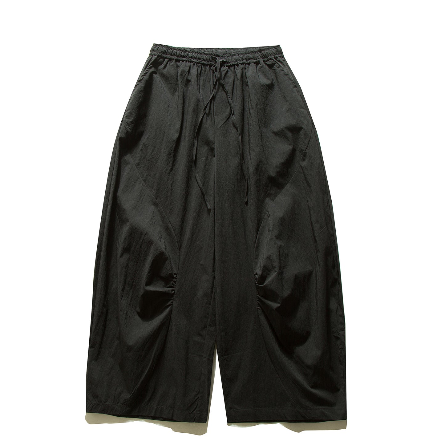 Japanese Pleated Wide-Leg Cargo Trousers – Oversized Unisex Elastic Waist Slacks