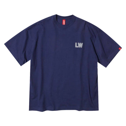 Japanese letter print short-sleeved T-shirt for men pure cotton loose casual T-shirt
