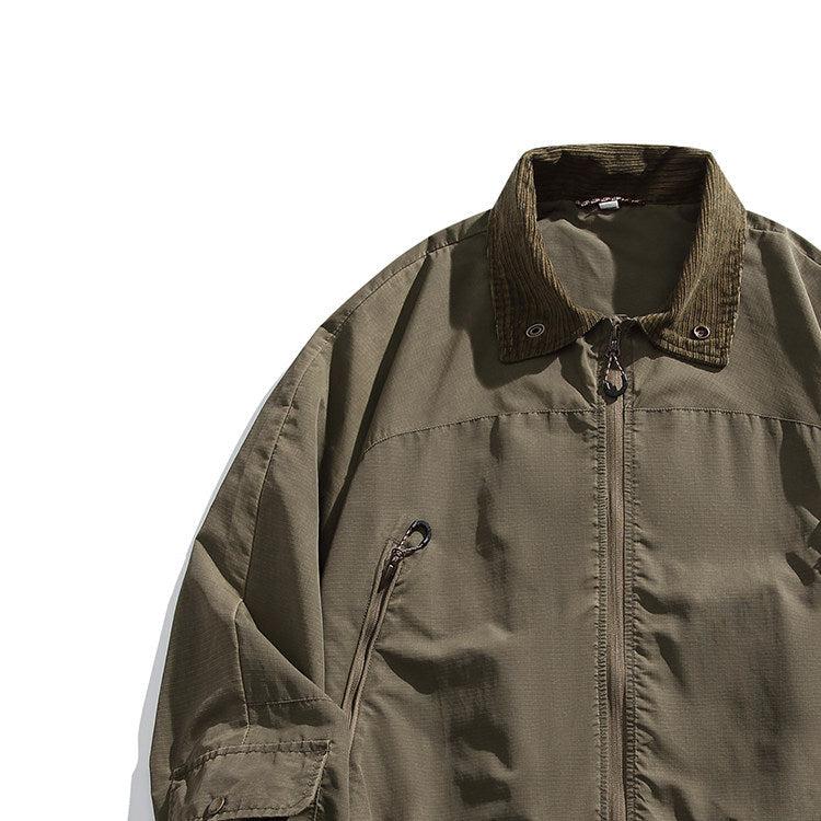 Japanese Vintage Workwear Lapel Jacket – Relaxed Unisex Chore Coat