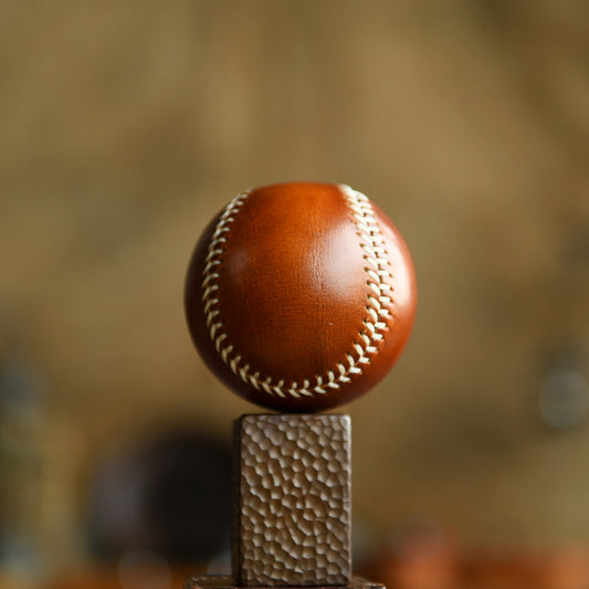 Handmade Vegetable-Tanned Cowhide Baseball – Artisan Leather Collectible