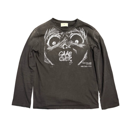 Illustrated Punk Distressed Long Sleeve T-Shirt – Vintage Loose Unisex
