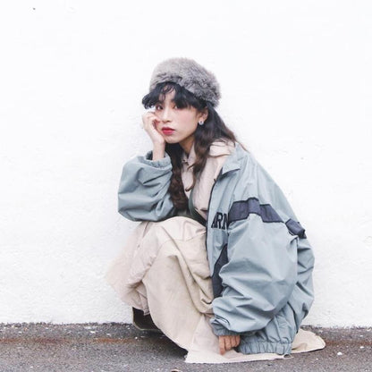 The correct version gray striped IPFU jacket American retro ARMY training suit quick-drying reflective loose jacket for men and women