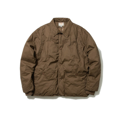 Vintage Workwear Padded Cotton Jacket – Lapel Pocket Men – Japanese vintage | yamalin clothes | Yamalinclothes