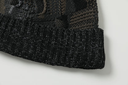 vintage hat knitted woolen cold hat jacquard anti-war hat