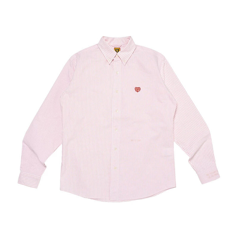 Japanese retro striped long sleeve shirt retro lovers cotton shirt