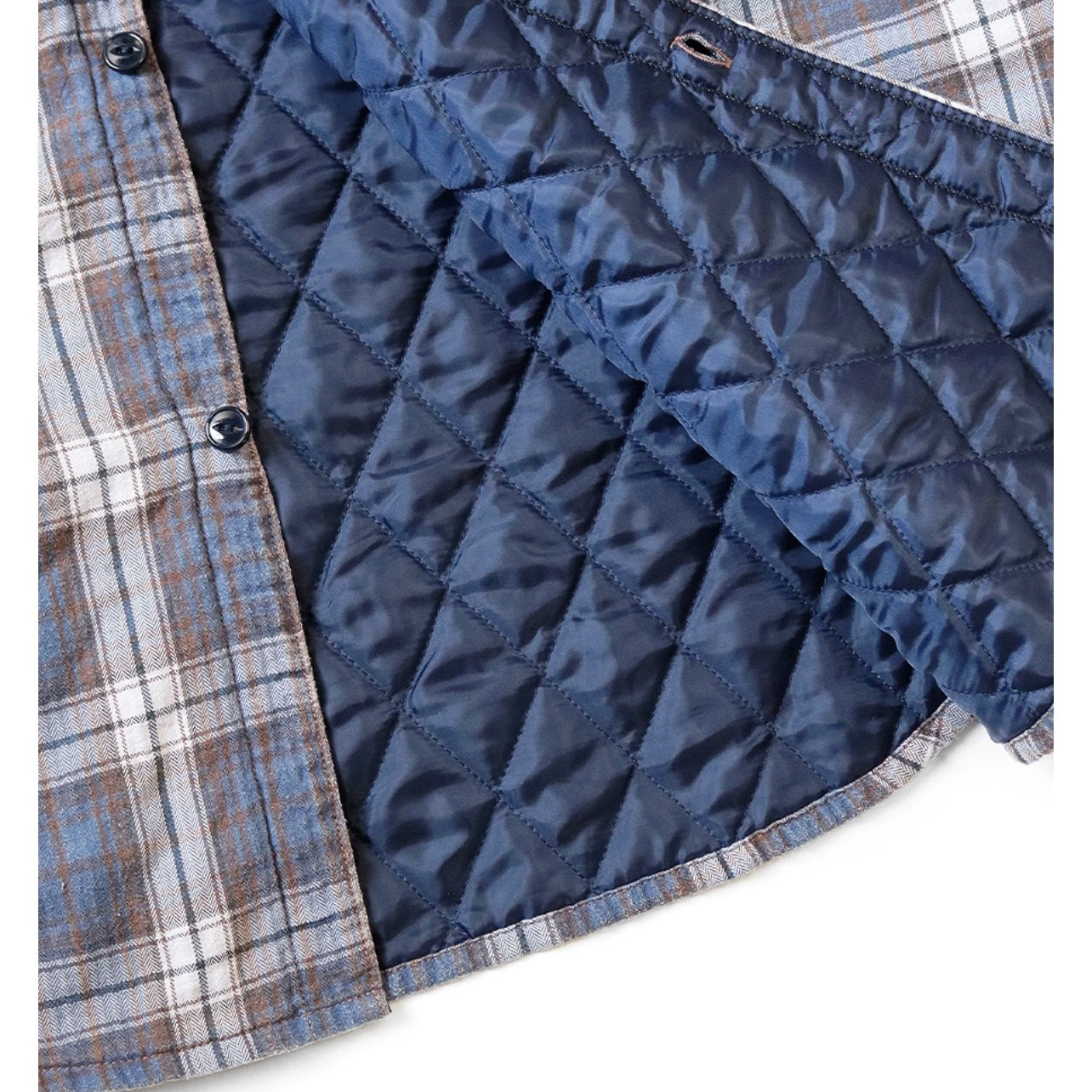 Thick cotton coat Japanese style casual warm plaid mid-length coat