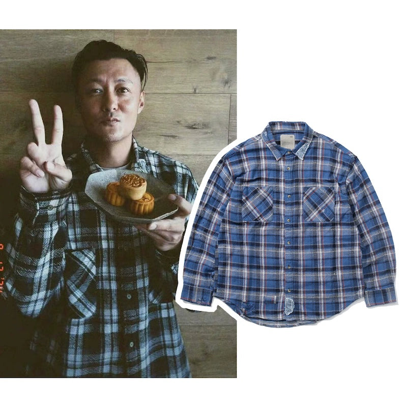 Long sleeve plaid shirt heavy