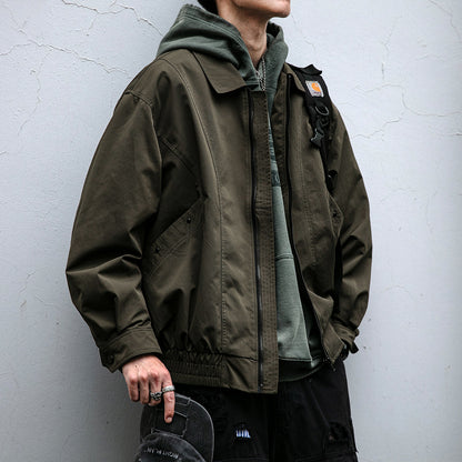 Deconstructed Lapel Cargo Jacket – Loose Vintage Unisex Streetwear – Japanese vintage | yamalin clothes | Yamalinclothes