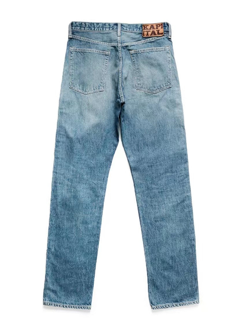 New washed heavy duty jeans jeweled pants