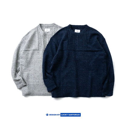 Autumn and winter retro clothing personality color cotton twist woven wool sweater pullover loose casual sweater men and women