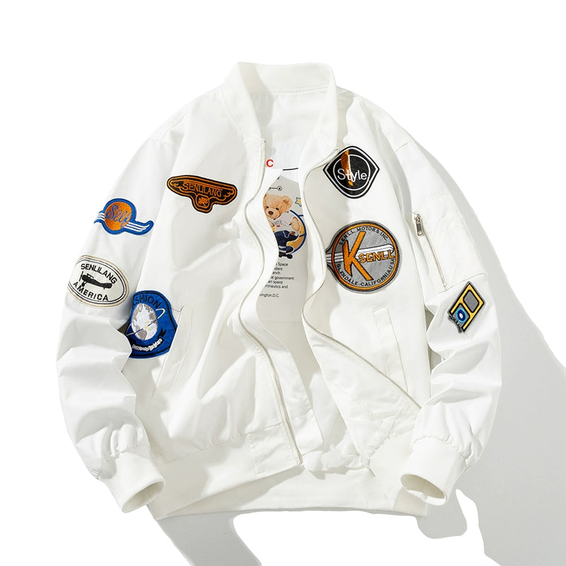 Retro Locomotive Bomber Jacket – Thickened Baseball Style (Unisex)