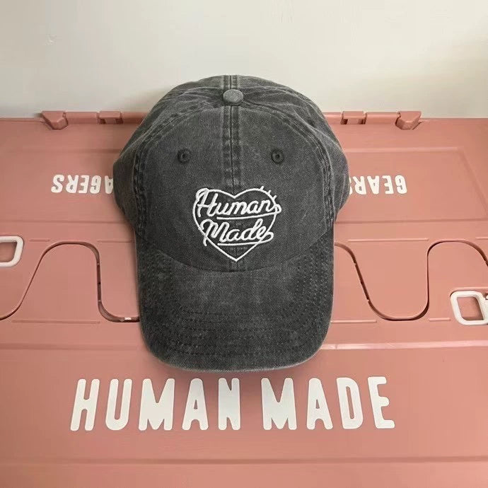 Japanese love embroidered sunhat retro washed old hat