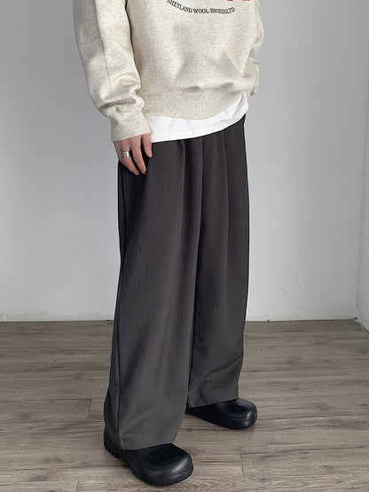 Japanese Retro Double Pleated Wide-Leg Suit Pants – Oversized Unisex Slacks