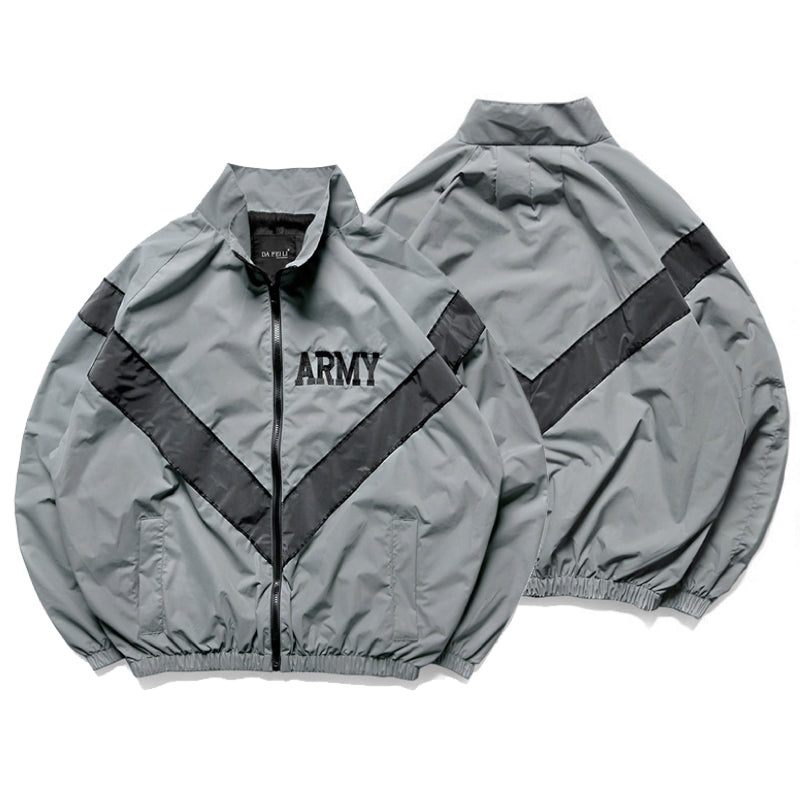 The correct version gray striped IPFU jacket American retro ARMY training suit quick-drying reflective loose jacket for men and women