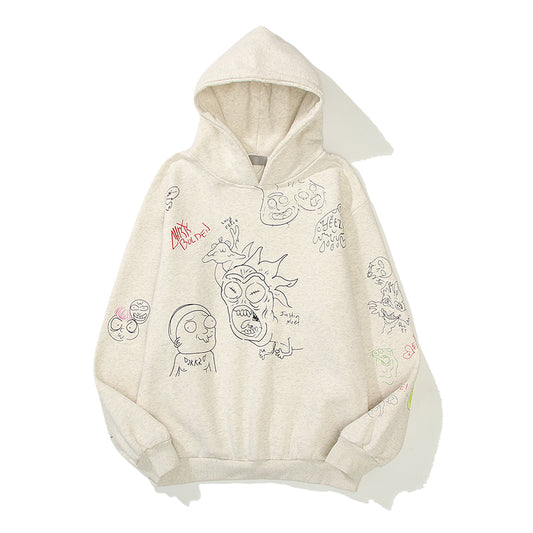 Comic hand-drawn graffiti limited loose hoodies hoodies