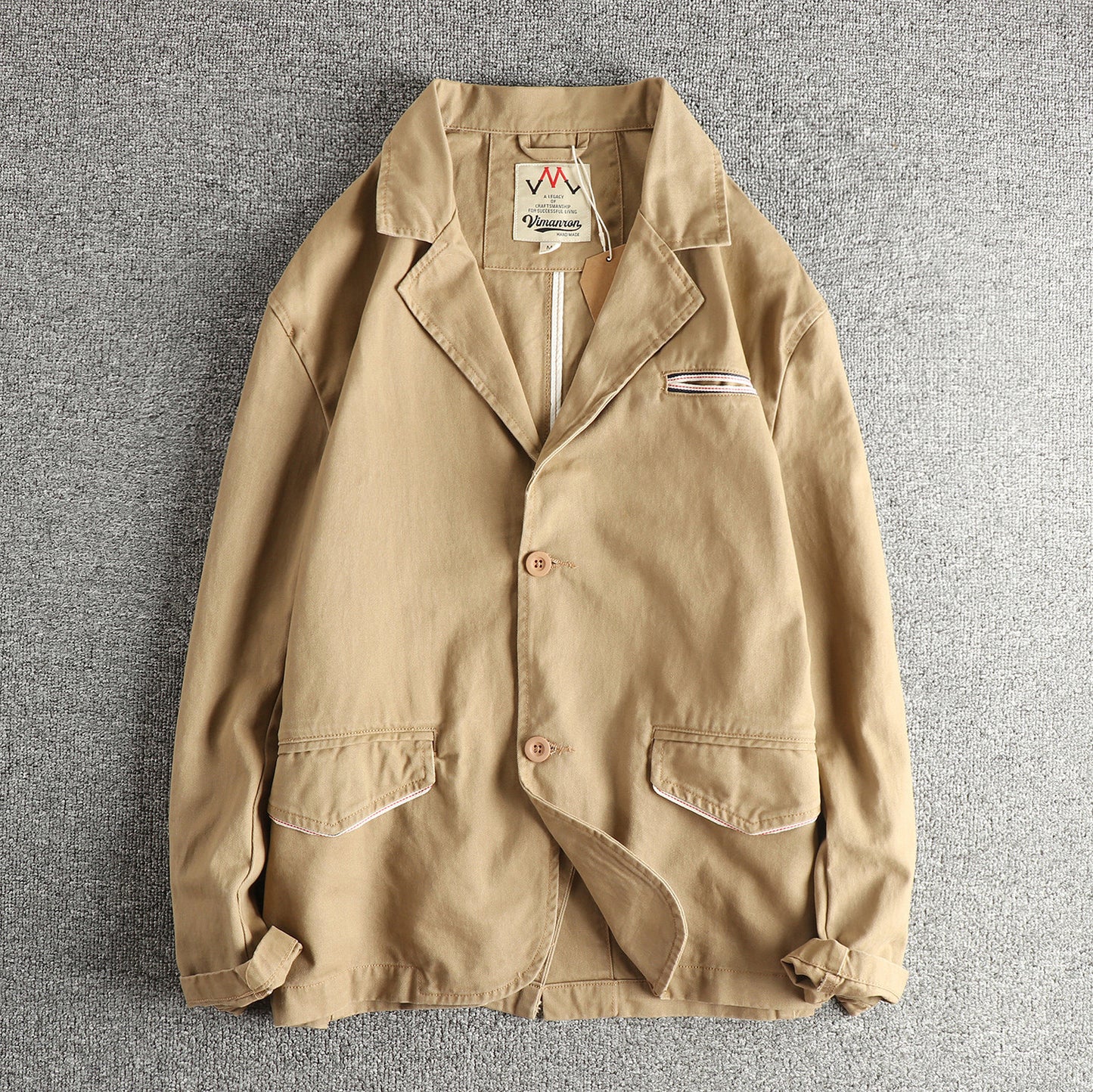 American Wilderness Vintage Heavy Washed Distressed Denim Jacket – Oversized Lapel Trucker Coat