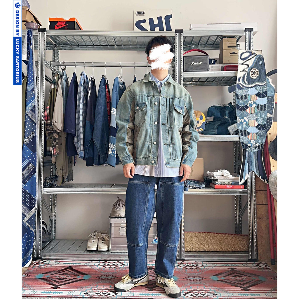 Individual, three-dimensional tailoring, multi-material stitching, deconstructed loose denim jackets, youth men's and women's outerwear, and trendy tops