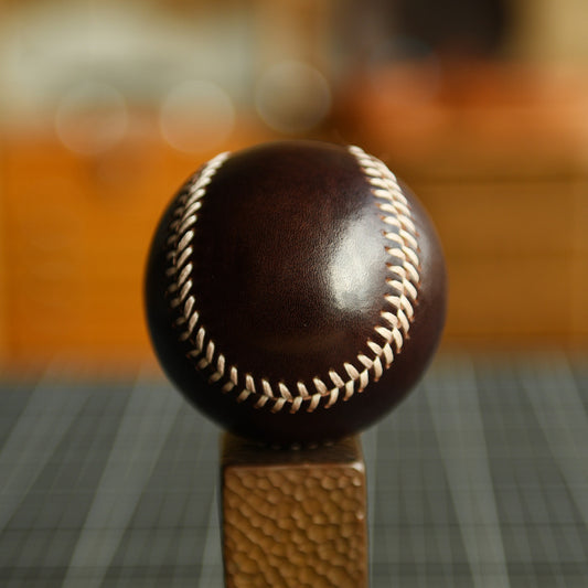Handmade Vegetable-Tanned Cowhide Baseball – Artisan Leather Collectible