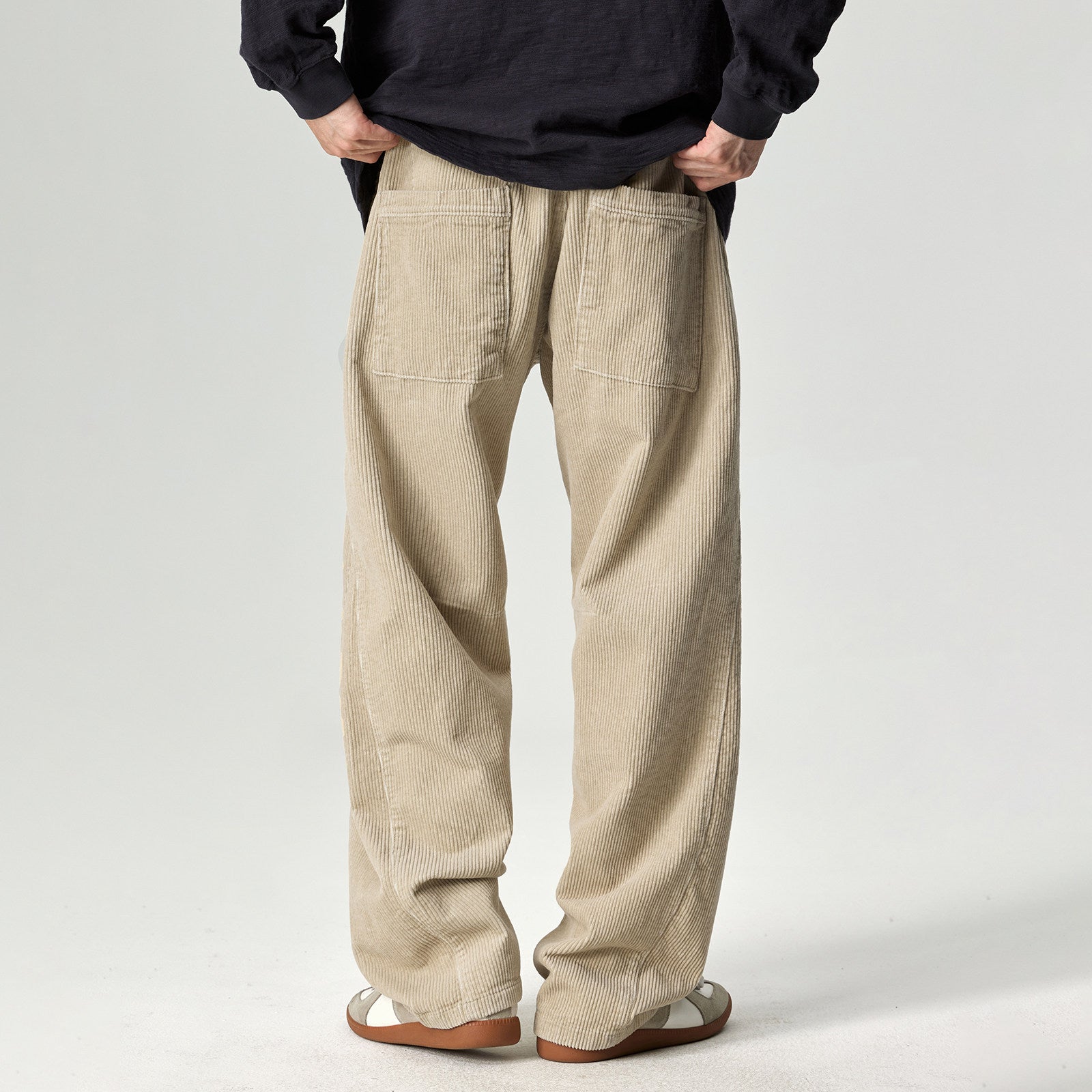 Japanese Heavy Corduroy Wide Leg Pants – Loose Straight Washed Slacks for Men | Japanese vintage | yamalin clothes | Yamalinclothes