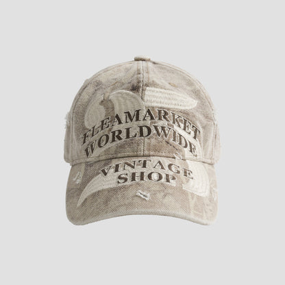Washed Letter Embroidered Baseball Cap – Vintage Contrast Unisex – cap | japanese streetwear | vintage workwear | unisex | Yamalinclothes