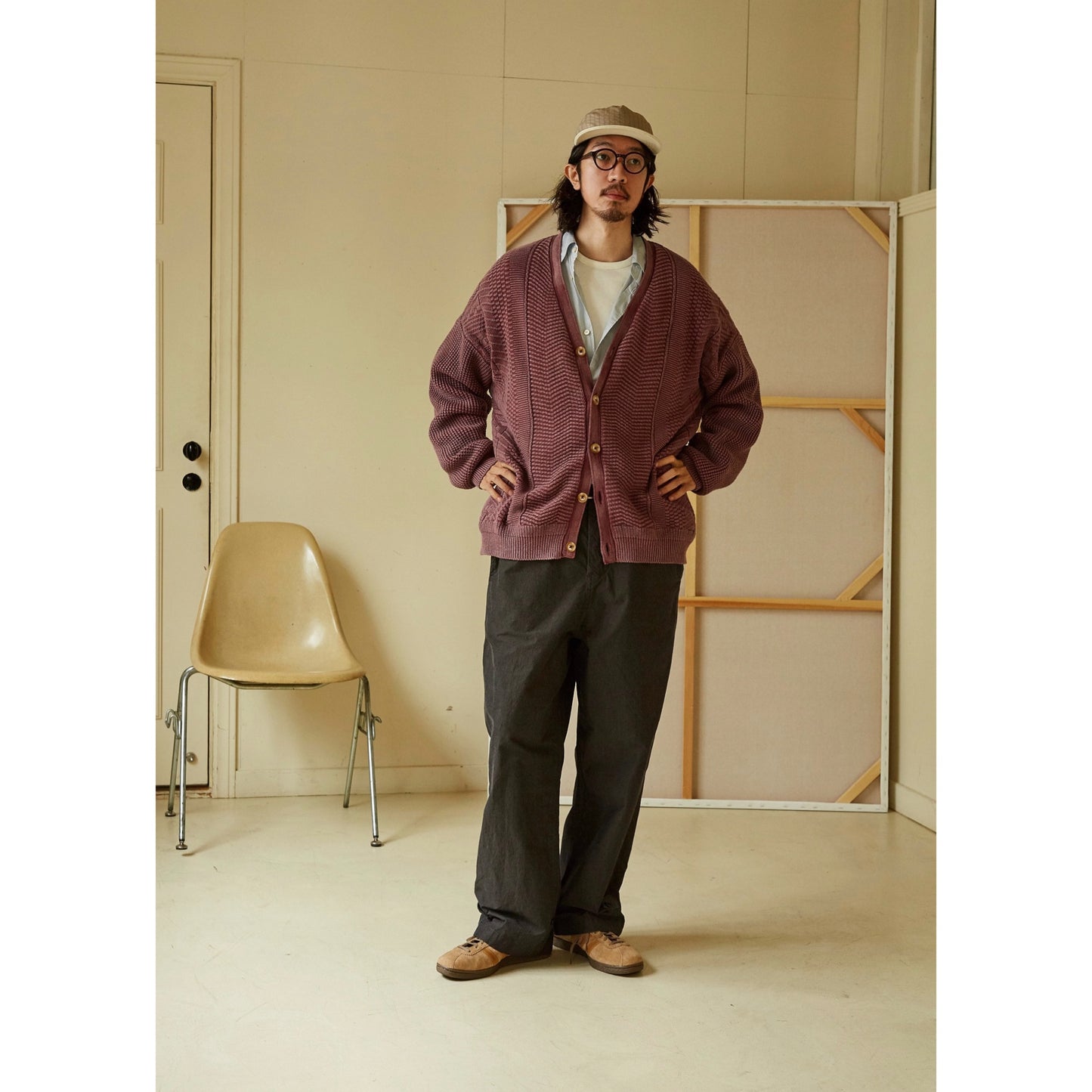 Cable Cardigan washed-cotton buttonhole cardigan