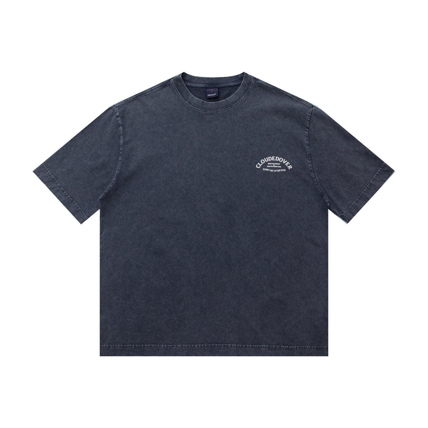 Summer American Retro 300g Heavy Cotton Wash Aged Front and Back Letter Print Loose Short Sleeve T-Shirt For Men And Women