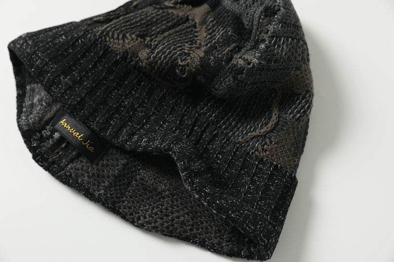vintage hat knitted woolen cold hat jacquard anti-war hat