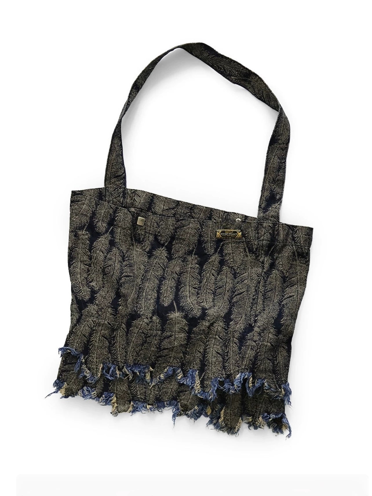 Japanese vintage casual feather tassel single-shoulder crossbody denim bag