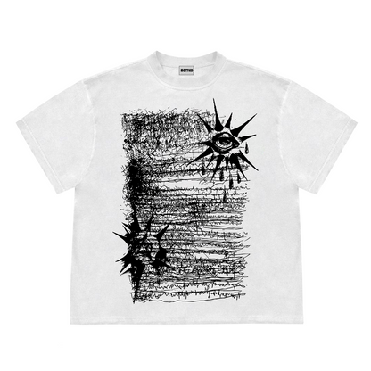 260G Heavy Y2K Red Short Sleeve Tee – Visual Goth Unisex Niche Streetwear – Japanese vintage | yamalin clothes | Yamalinclothes