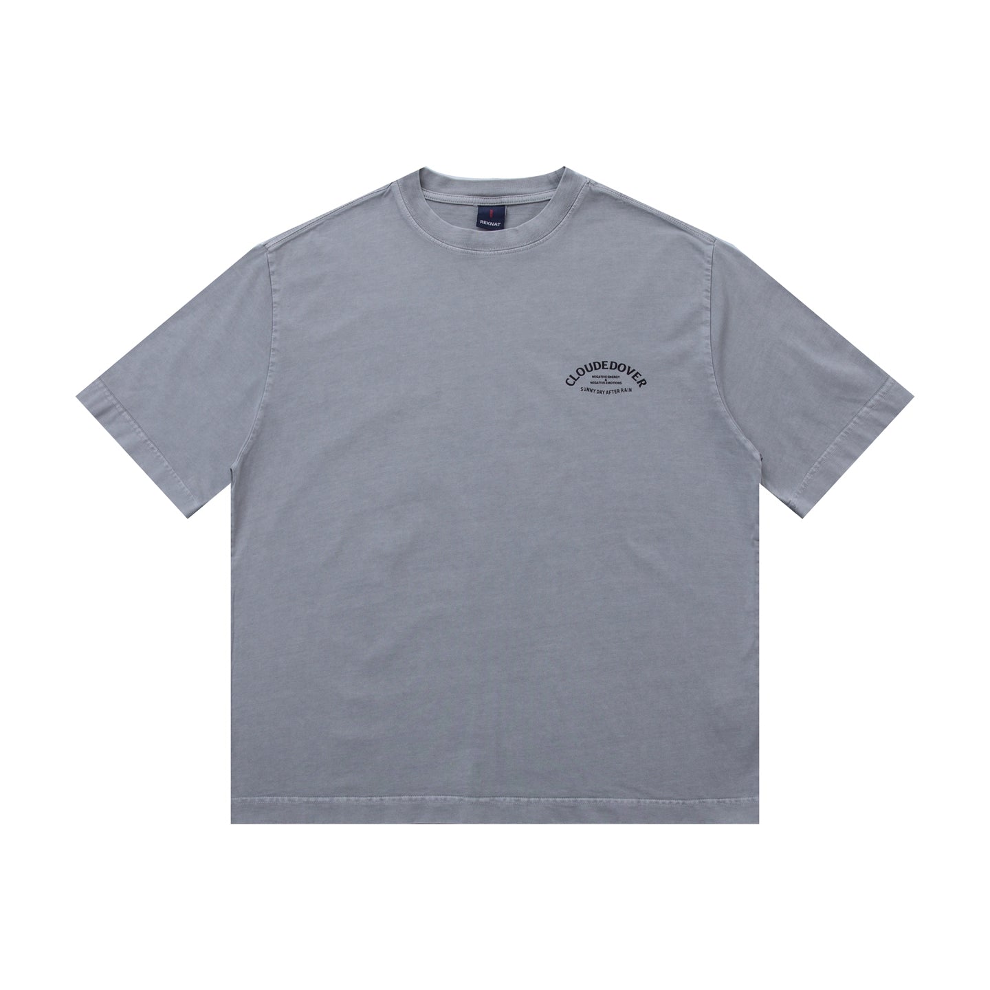 Summer American Retro 300g Heavy Cotton Wash Aged Front and Back Letter Print Loose Short Sleeve T-Shirt For Men And Women