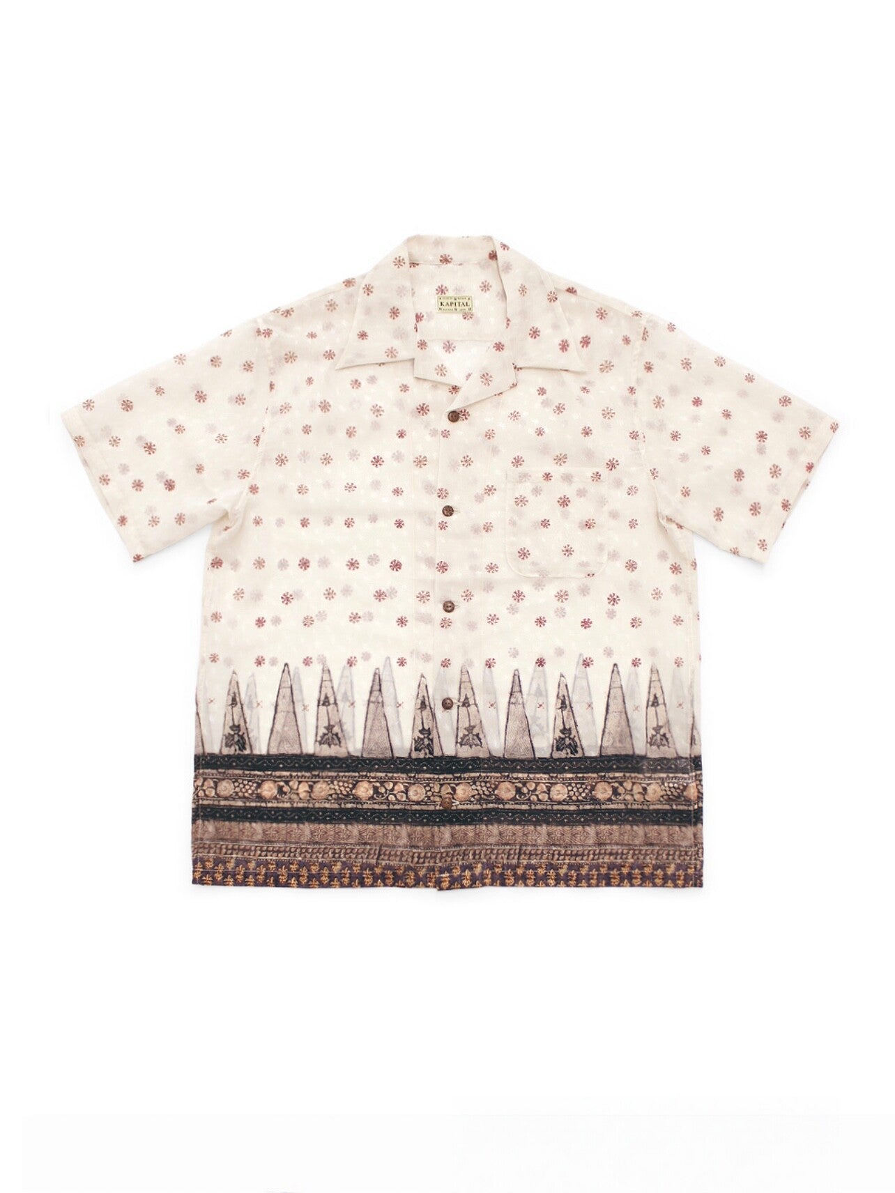 26SS Japanese Artisan Hawaiian Snowflake Print Cuban Collar Short-Sleeved Shirt | Japanese vintage | yamalin clothes | Yamalinclothes