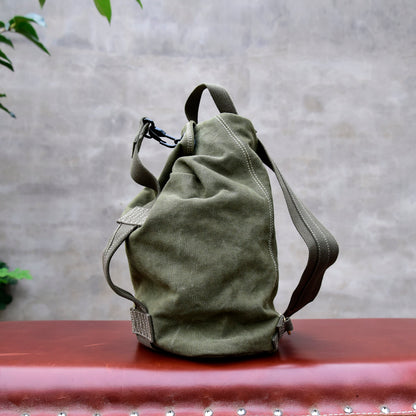 حقيبة كتف واحدة قماش سميك صناعة ثقيلة للرجال، حقيبة كروس عتيقة، حقيبة كاجوال، حقيبة صدر بنمط عسكري 8453