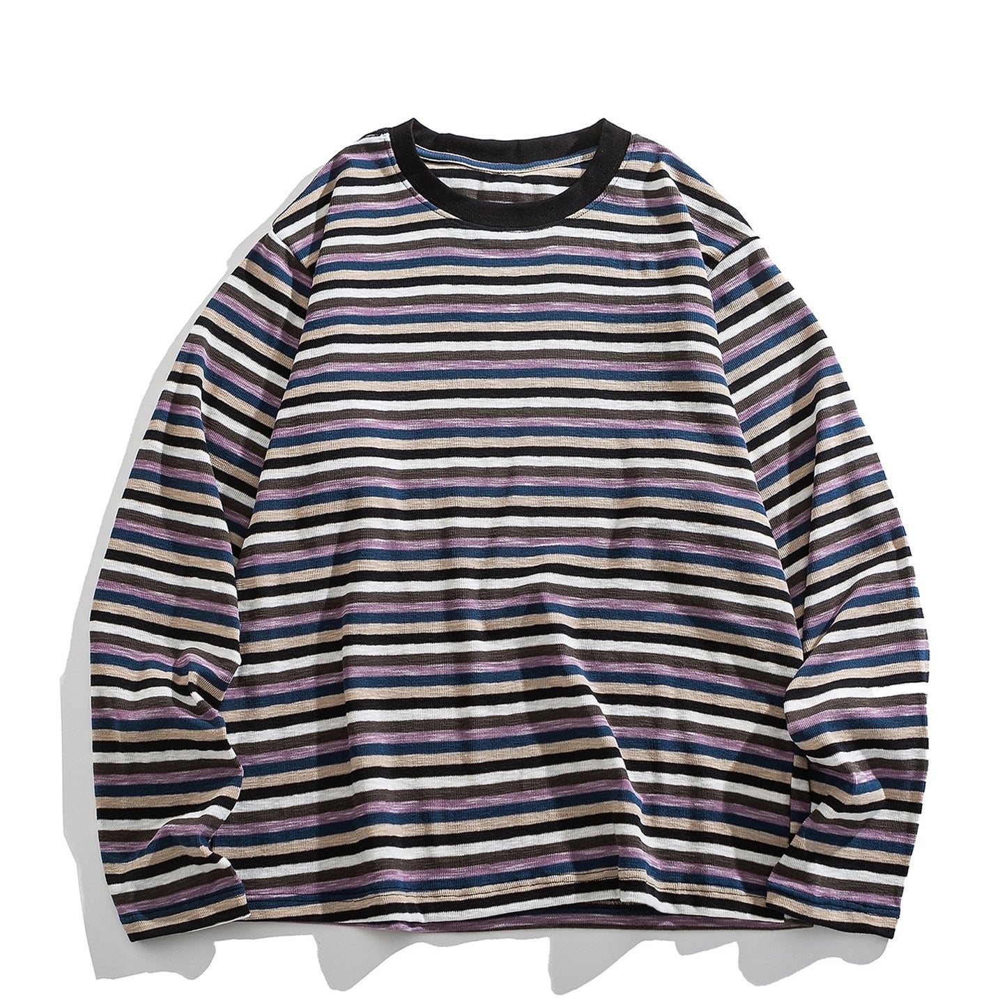 American Vintage Stripe Long-Sleeve T-Shirt – Relaxed Unisex Cotton Blend Tee
