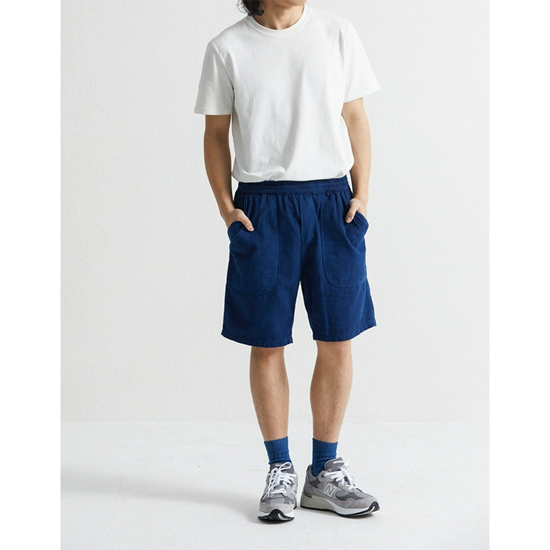 Handmade ancient method plant dyeing frock casual shorts basic cutting five-point pants