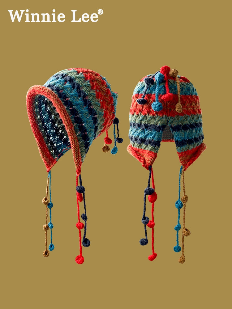 Japanese designer joint retro knitted wool hat warm plush fisherman hat