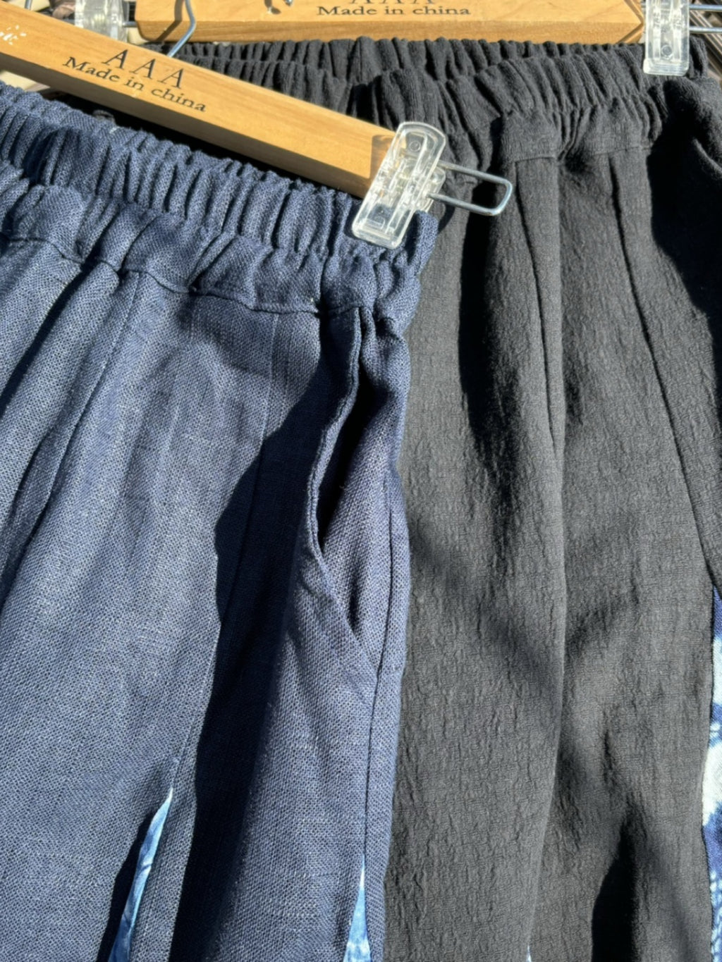 Tie-dye, patchwork, bloomers, casual cropped pants, Dali Bai handmade blue dyeing, new Chinese personality, unisex