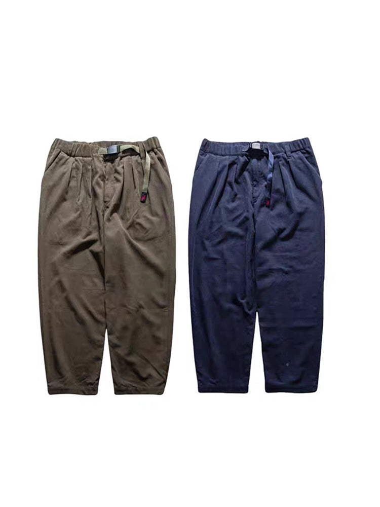retro solid corduroy slacks trousers