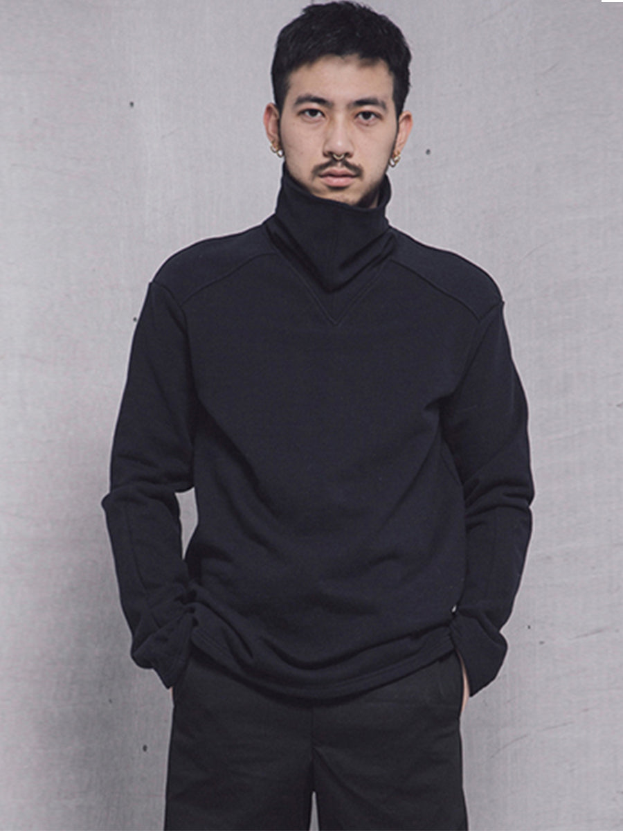 Original men's spring and autumn pure cotton terry vertical sweater shoulder drop