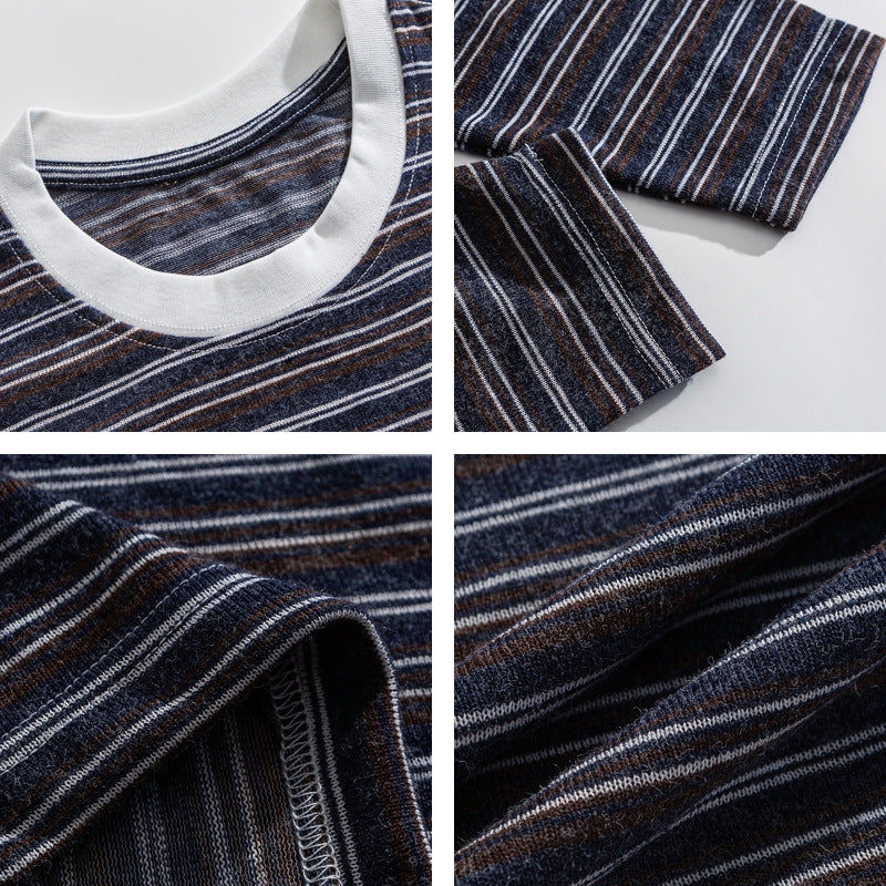 Japanese Vintage Stripe Long-Sleeve T-Shirt – Relaxed Unisex Base Layer Top