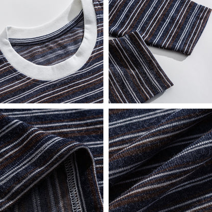 Japanese Vintage Stripe Long-Sleeve T-Shirt – Relaxed Unisex Base Layer Top