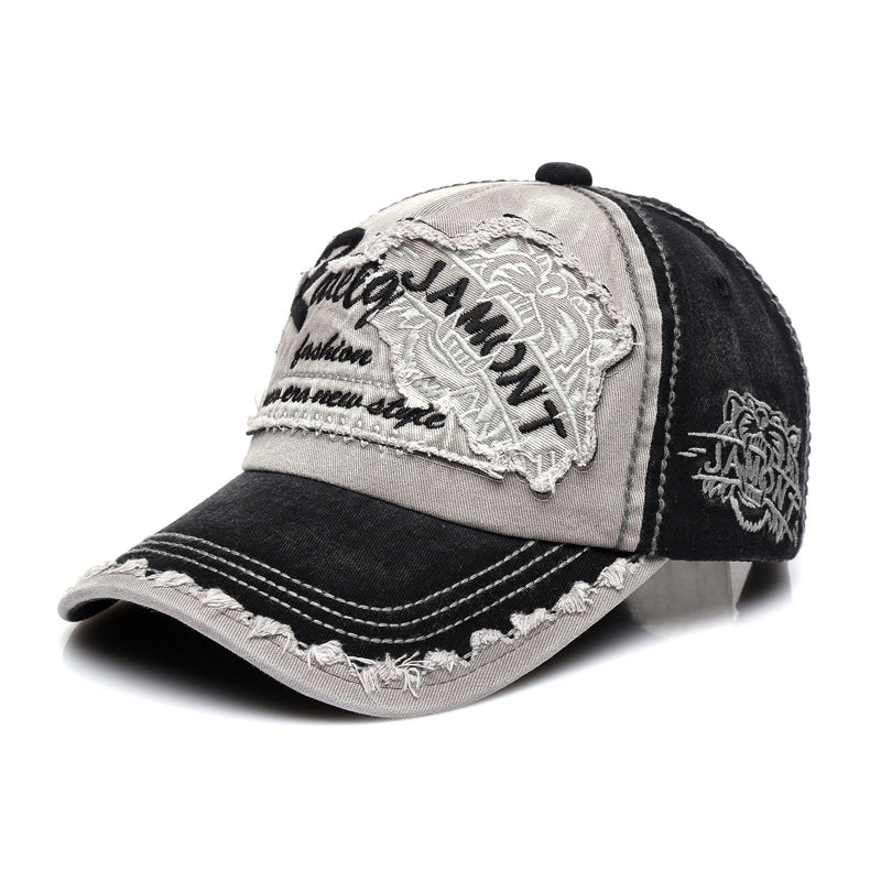 Embroidered Baseball Cap – Distressed Color Block | Yamalinclothes