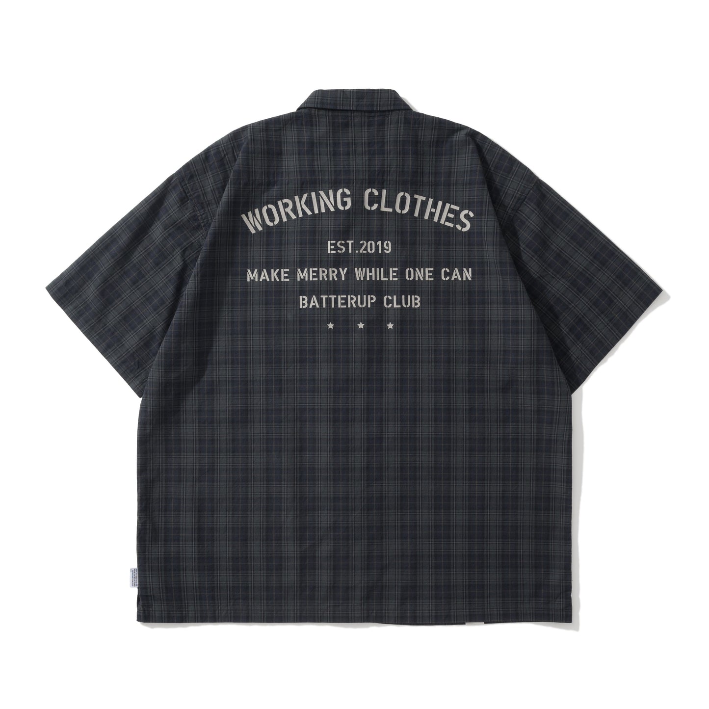 Japanese Loose Plaid Cityboy Letter Pure Cotton Short Sleeve Shirt - Versatile Casual Streetwear Top for Men | Japanese vintage | yamalin clothes | Yamalinclothes