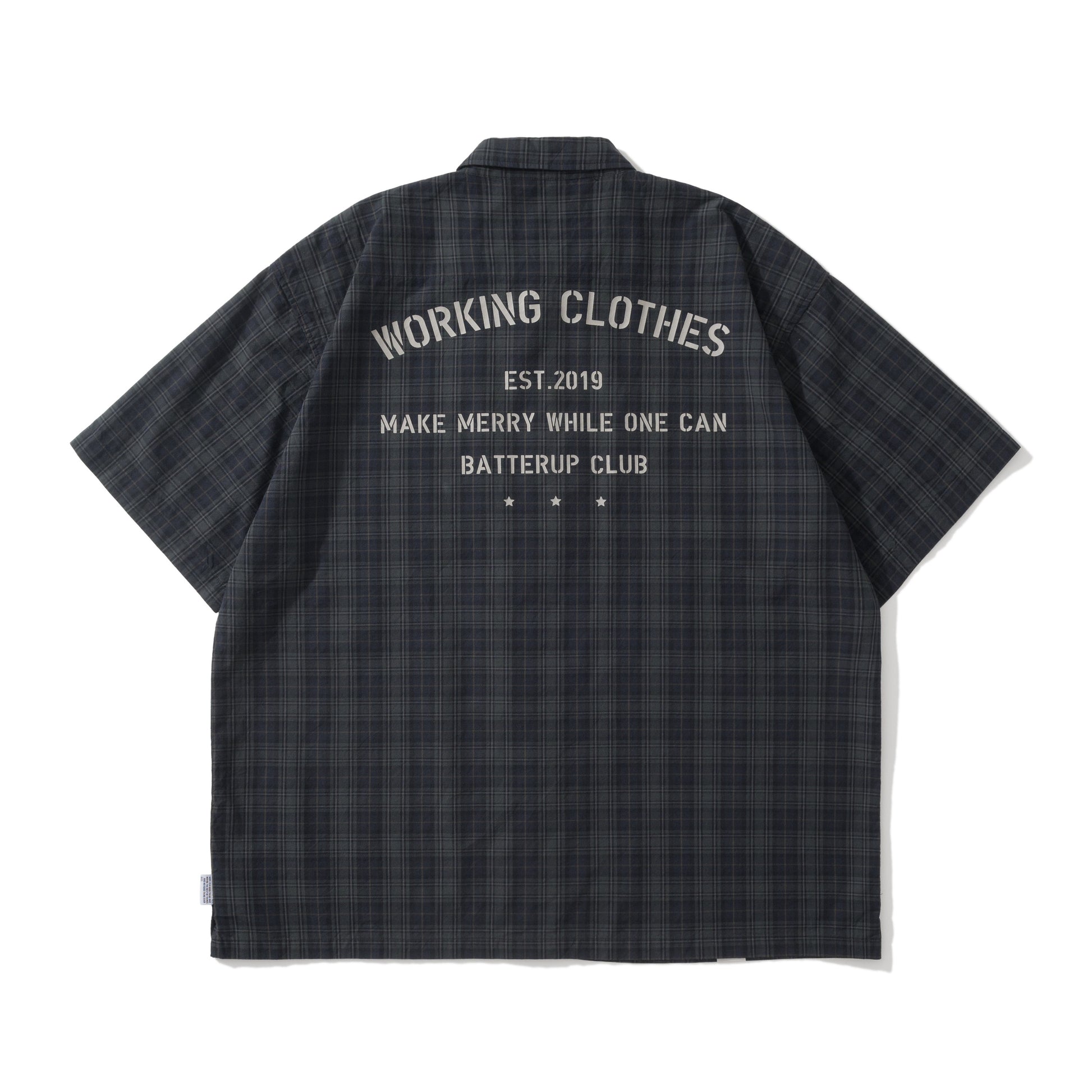 Japanese Loose Plaid Cityboy Letter Pure Cotton Short Sleeve Shirt - Versatile Casual Streetwear Top for Men | Japanese vintage | yamalin clothes | Yamalinclothes