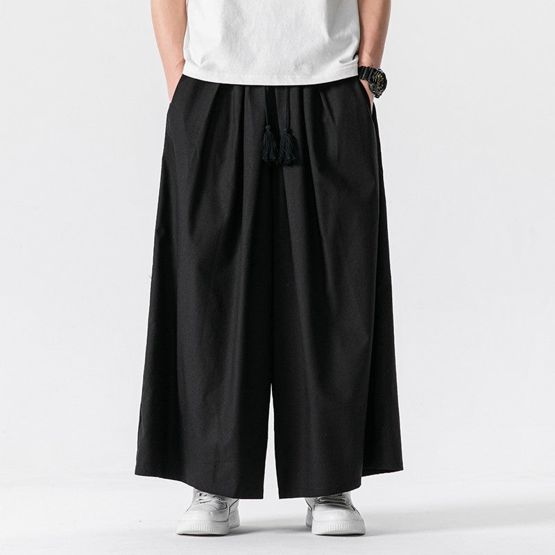 Cotton Linen Wide-Leg Pants – Japanese Bell Bottom Loose Unisex – Japanese vintage | fall outfits 2026 | fall winter outfits | classy winter outfits | lazy comfy outfits | japanese streetwear | vintage workwear | yamalin clothes | Yamalinclothes