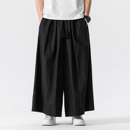 Cotton Linen Wide-Leg Pants – Japanese Bell Bottom Loose Unisex – Japanese vintage | fall outfits 2026 | fall winter outfits | classy winter outfits | lazy comfy outfits | japanese streetwear | vintage workwear | yamalin clothes | Yamalinclothes