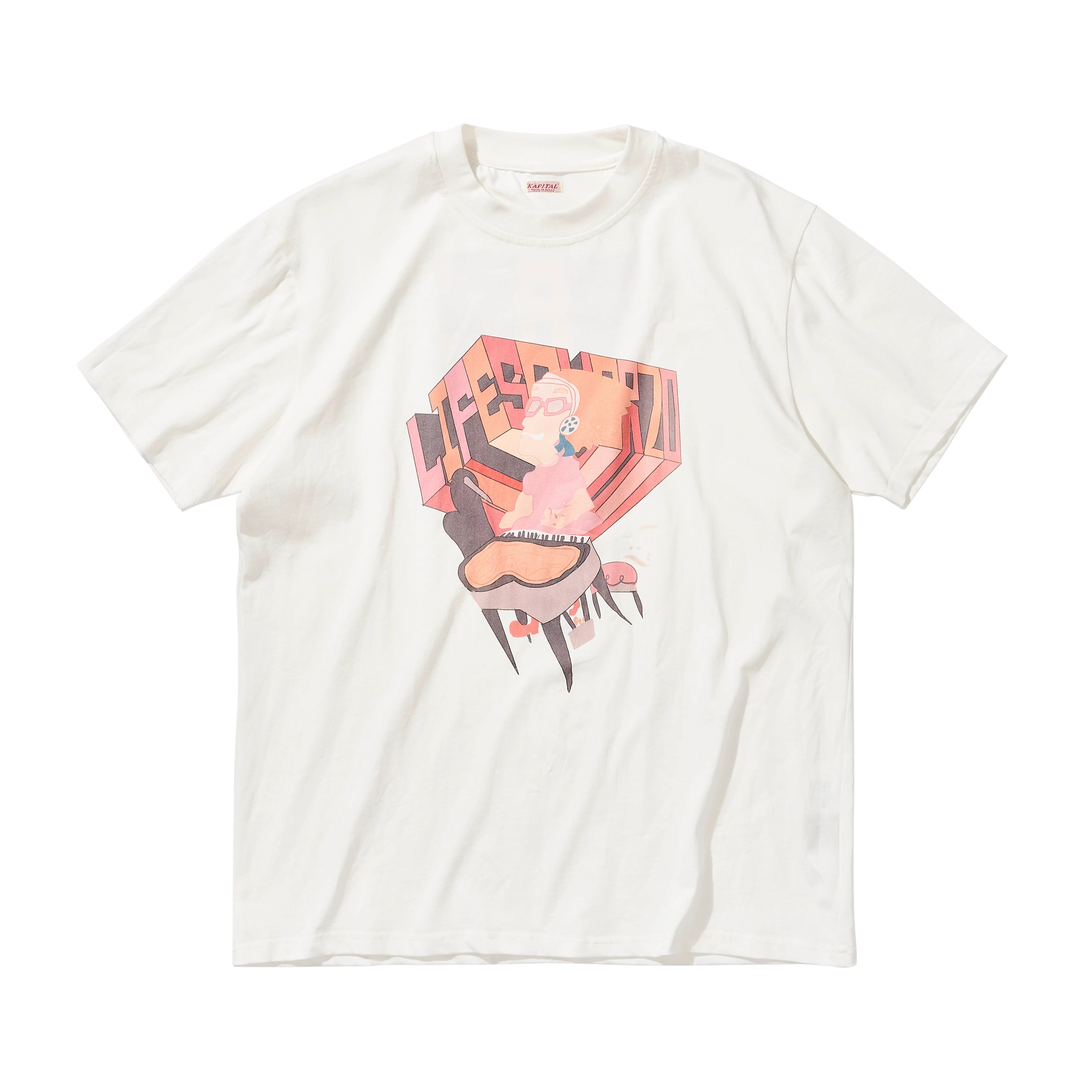 Japanese casual cotton fun print loose round collar short sleeve T-shirt