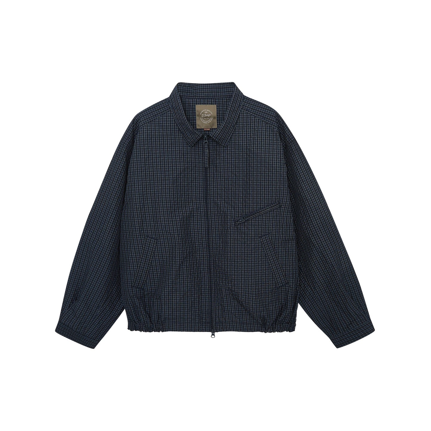 FW24 Vintage Harrington Jacquard Jacket - Yamalin Plaid Texture Memory Fabric Lapel Jacket