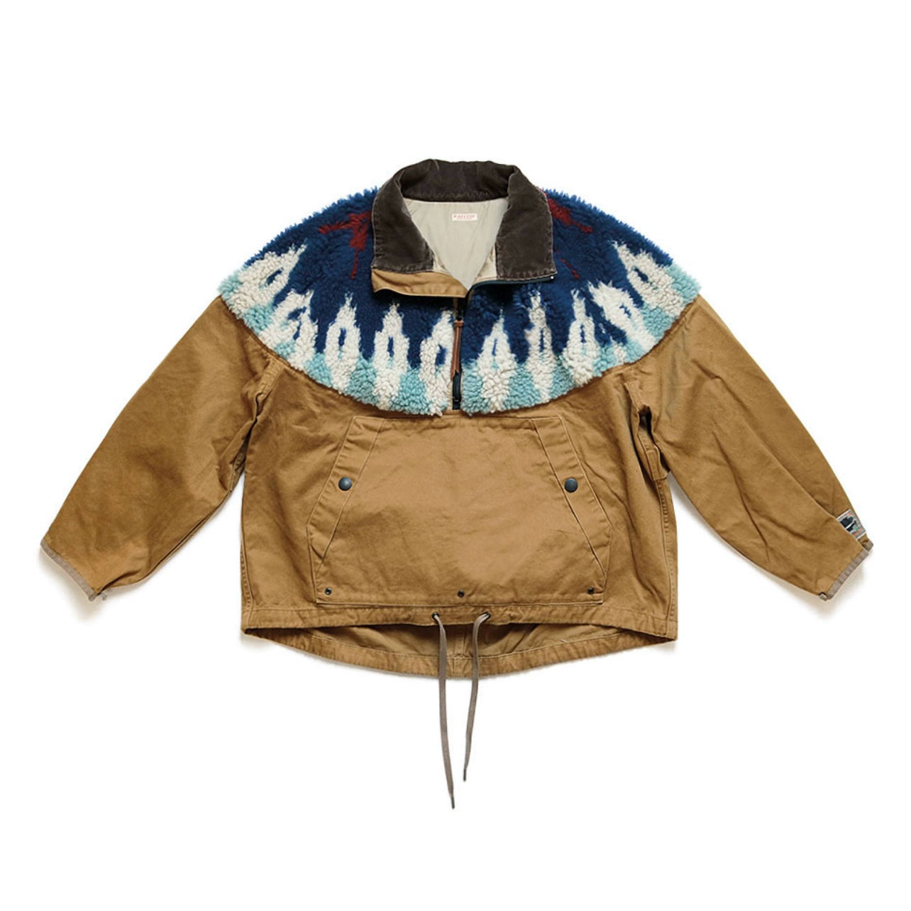 Zhong Chuxi's Hiratal and Macro Japanese casual shearling stitched cargo jacket with half-turtleneck