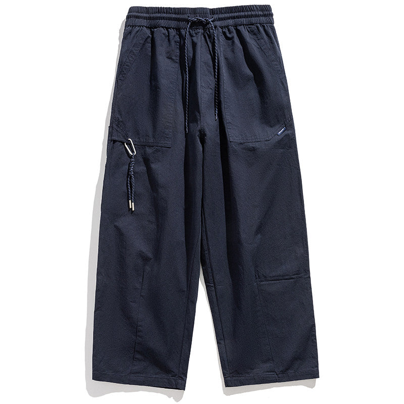 Urban Vintage Paratrooper Cargo Pants – Loose Straight Drawstring Workwear Trousers for Men | Japanese vintage | yamalin clothes | Yamalinclothes