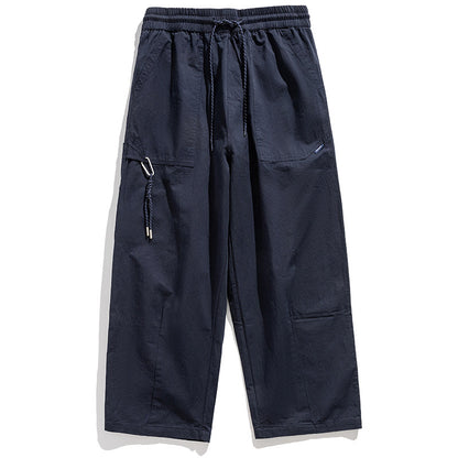 Urban Vintage Paratrooper Cargo Pants – Loose Straight Drawstring Workwear Trousers for Men | Japanese vintage | yamalin clothes | Yamalinclothes